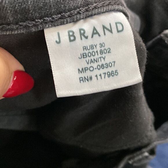 J Brand Women Ruby 30 high rise Cigarette Leg Jean in Vanity black wash - Picture 13 of 15